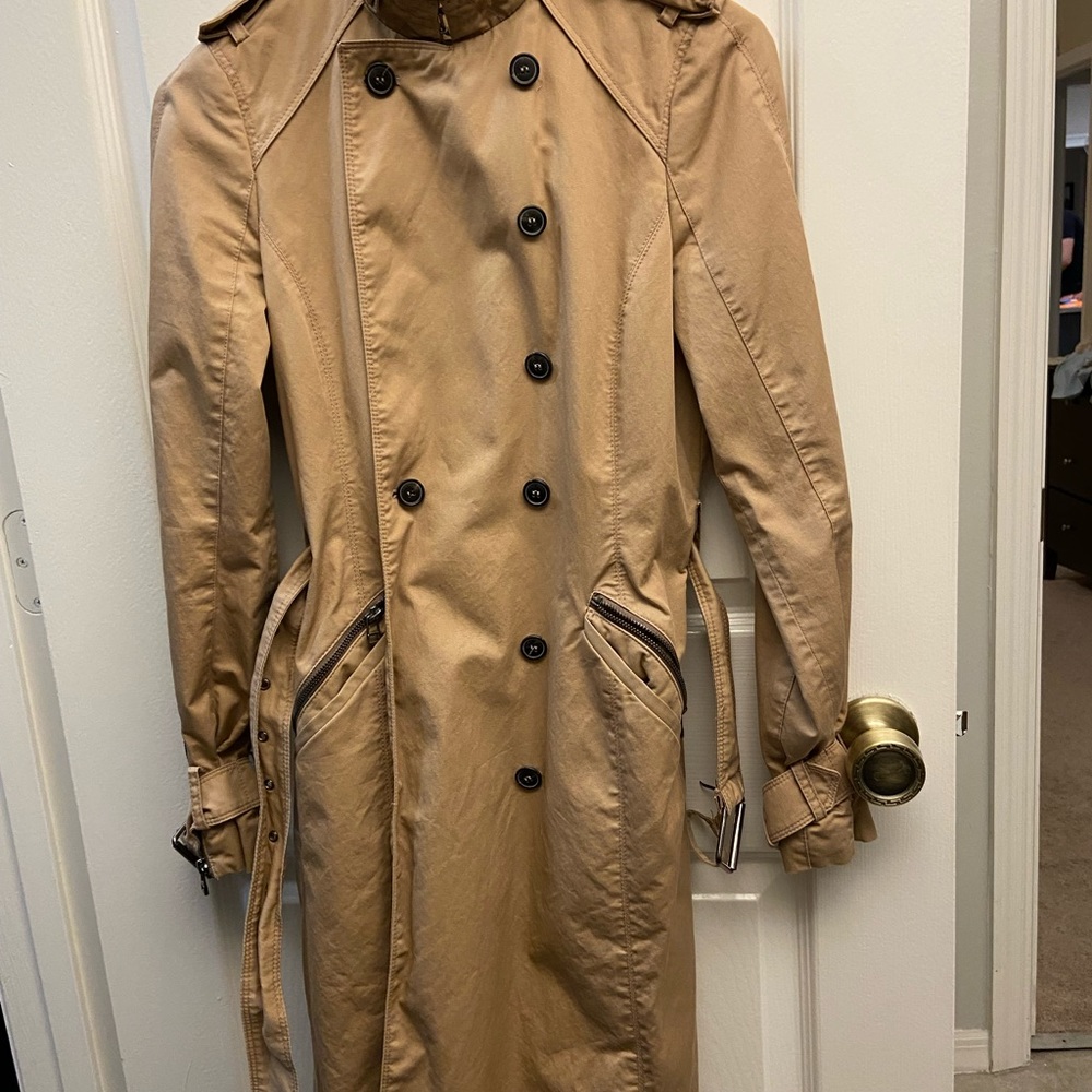 ZARA XS trench coat in camel color. WORN ONCE. Bought in Paris on my honeymoon.